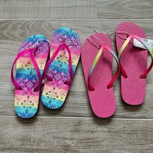 The Children’s Place flip flops size 5-6 Glitter Pink